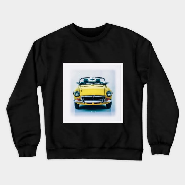 MG B Yellow one Crewneck Sweatshirt by AaaahEeeekStudio